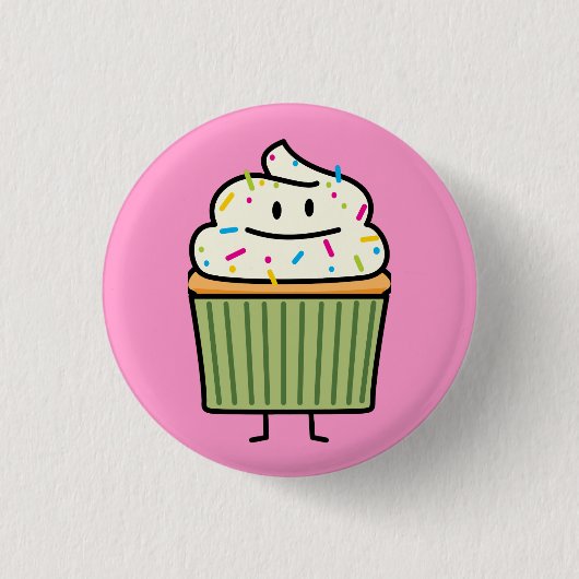 Cupcake Sprinkles vanilla ijp zoet bekerdessert Ronde Button 3,2 Cm (Voorkant)