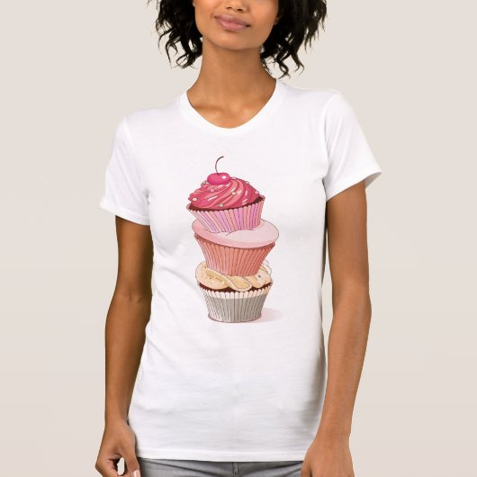 Cupcake Stack Vrouwen T-shirt (Voorkant)