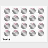 Cupcake Sticker Prijs Label Crown Classy Pink Silv (Vel)