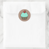 Cupcake-stickers Ronde Sticker (Tas)