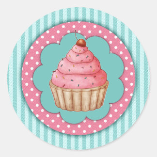 Cupcake-stickers Ronde Sticker