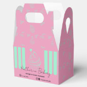 Cupcake Strepen Roze Mint Bakkerij Business Bedankdoosjes (Geopend)