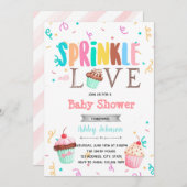 Cupcake strooi met liefde uitnodiging (Voorkant / Achterkant)