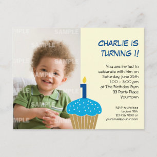Cupcake sucré 1er anniversaire Invitation