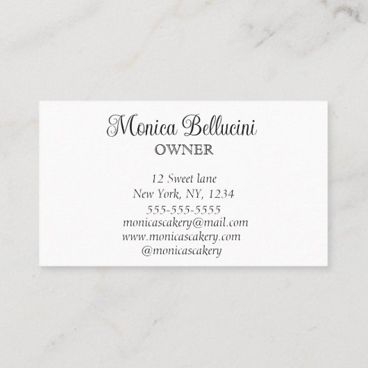 Cupcake Sweet Cakes Homemade Bakery Visitekaartje (Achterkant)