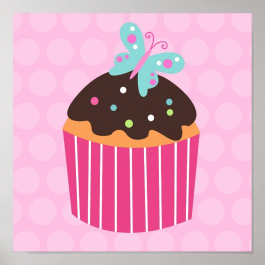 Cupcake Sweet Kinder Nursery Wall Art Prints (Voorkant)