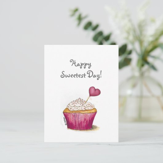Cupcake - Sweetest Day Briefkaart (Staand voorkant)