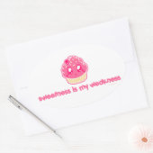Cupcake-Sweetness is mijn Zwakheid Ovale Sticker (Envelop)