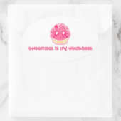 Cupcake-Sweetness is mijn Zwakheid Ovale Sticker (Tas)