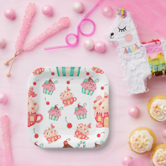 cupcake sweets feest papieren bordje