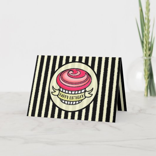  Cupcake Tattoo Birthday Card Kaart (Voorkant)