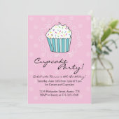 Cupcake Thème Anniversaire Invitations (Debout devant)