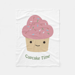 Cupcake Tijd! Cute Pink Cupcake Fleece Deken
