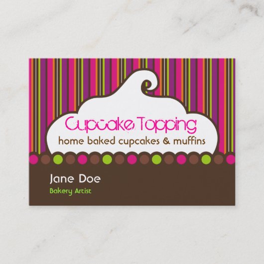 Cupcake Topping Retro Visitekaartjes (Voorkant)