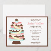 Cupcake Tower Baby shower Invitation Kaart (Voorkant / Achterkant)