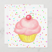 Cupcake uitnodigingen (Voorkant / Achterkant)