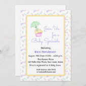 Cupcake, Umbrella, Uitnodiging voor Baby Sprinkle (Voorkant / Achterkant)