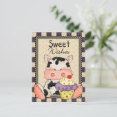 Cupcake Vache douce carte postale (Debout devant)