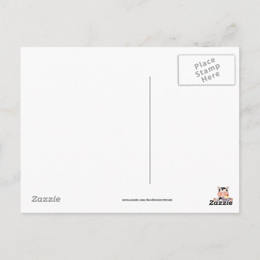 Cupcake Vache douce carte postale (Dos)