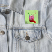 Cupcake van de dood vierkante button 5,1 cm (In situ)