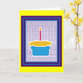 cupcake verjaardag kaart (Gele Bloem)