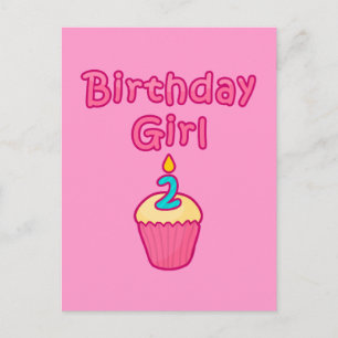 Cupcake Verjaardag Meisje 2 Briefkaart