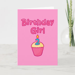 Cupcake Verjaardag Meisje 2 Kaart