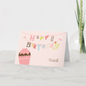 Cupcake Verjaardag String Kaart (Voorkant)