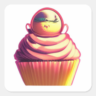 Cupcake Vierkante Sticker