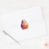 Cupcake Vierkante Sticker (Envelop)