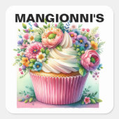 Cupcake Vierkante Sticker (Voorkant)