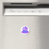 Cupcake violet sur aimant en plaque (In Situ (Lave-vaisselle))