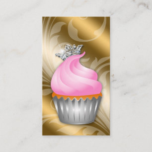 Cupcake Visitekaartje Crown Classy Gold Bronze