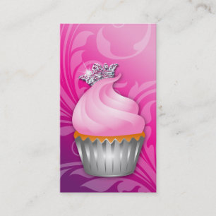 Cupcake Visitekaartje Crown Classy Pink Paars