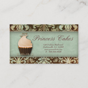 Cupcake Visitekaartje Crown Mint Brown