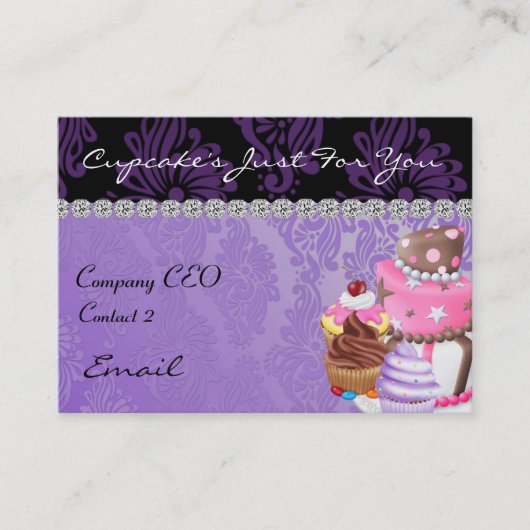 CUPCAKE Visitekaartje Diamond Damask (Voorkant)