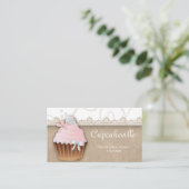 Cupcake Visitekaartje  Lace (Staand voorkant)