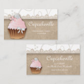 Cupcake Visitekaartje  Lace (Voorkant / Achterkant)