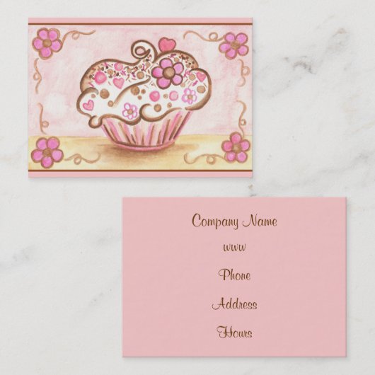 Cupcake Visitekaartjes (Voorkant / Achterkant)