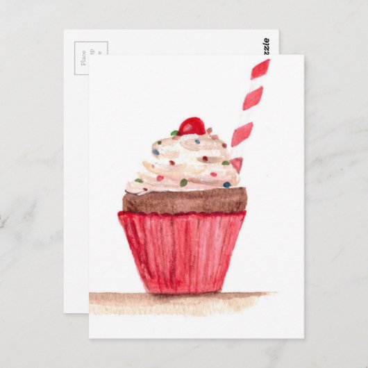 Cupcake-voedingskunst Briefkaart (Voorkant / Achterkant)