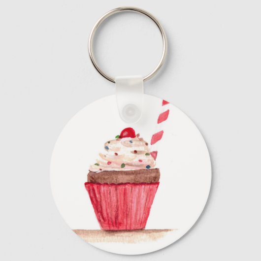 Cupcake-voedingskunst Sleutelhanger (Voorkant)