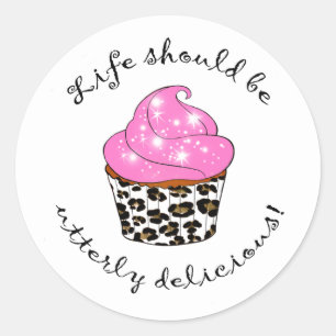 Cupcake voor doos ronde sticker