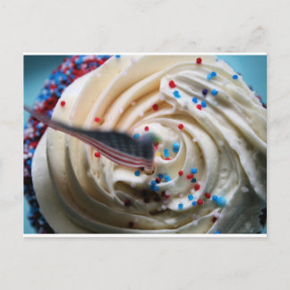 Cupcake vorst met een Amerikaanse vlag Briefkaart