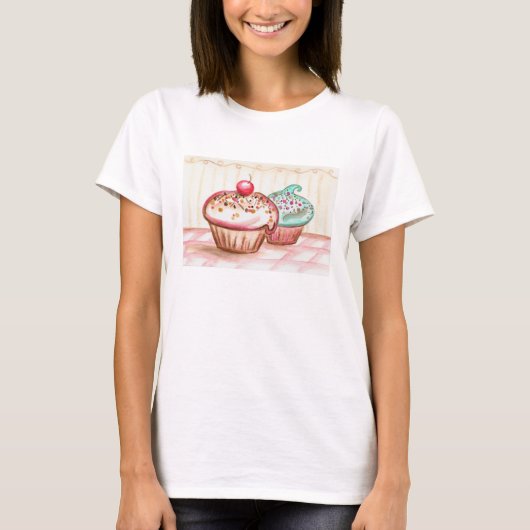 Cupcake Vrouwen T Shirt Top (Voorkant)