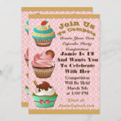 Cupcake Wars Bak Off Verjaardag Roze Diamant Uitno Kaart (Voorkant / Achterkant)