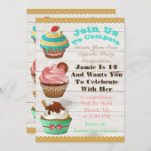 Cupcake Wars Bak Off Verjaardag Witte Houten Uitno Kaart (Voorkant / Achterkant)