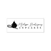 Cupcake Whisk Bakkerij Bakker Script Logo Rubberstempel (Gestempeld)