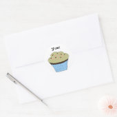 Cupcake Yum Ronde Sticker (Envelop)