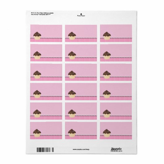 Cupcake Zakelijke Adresetiketten Etiket (Full Sheet)