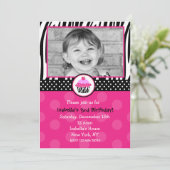 Cupcake Zebra Imprimer Invitations pour la fête d' (Debout devant)